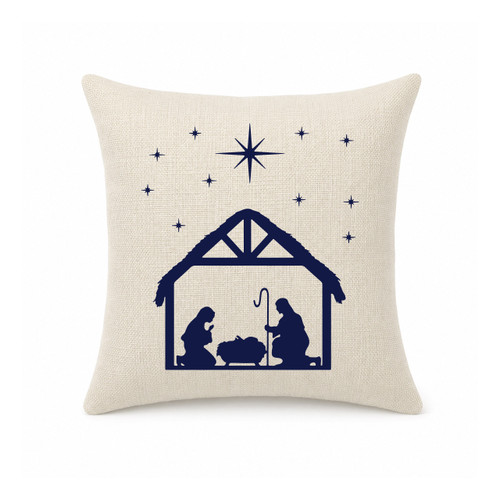 Nativity Christmas Mini Pillow Cover - Natural