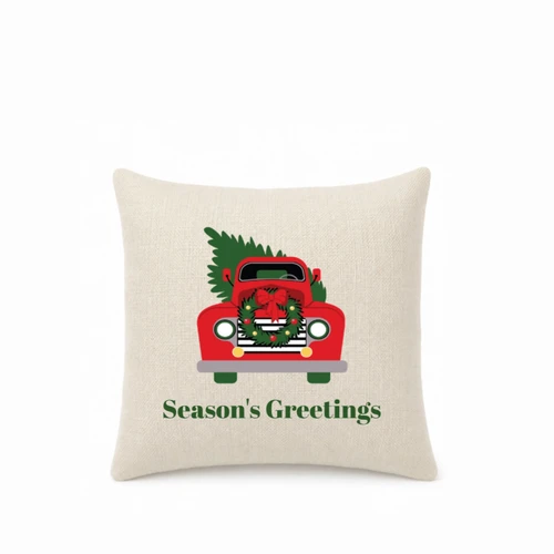 Yuletide Truck Mini Pillow Cover - Natural