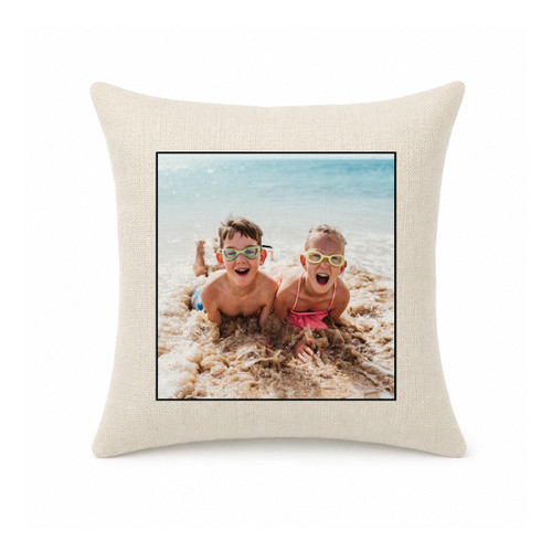 Framed Photo Mini Pillow Cover - Natural