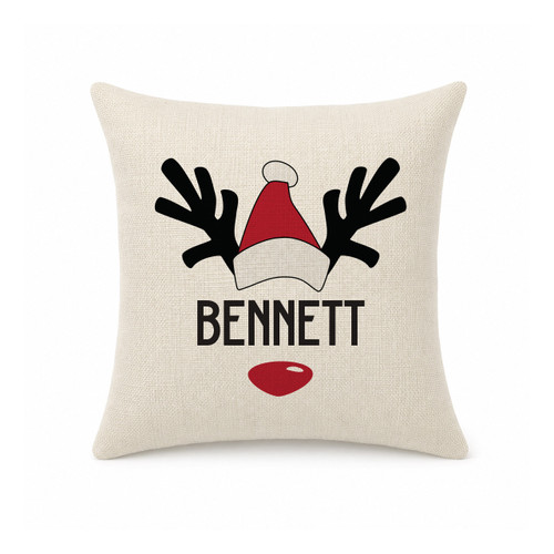 Santa Antlers Mini Pillow Cover - Natural