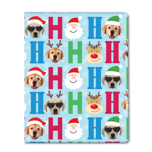 HoHo Who's That Personalized Photo Gift Wrap- Lt. Blue