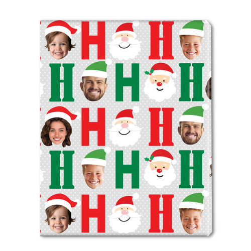 HoHo Who's That Personalized Photo Gift Wrap - Gray
