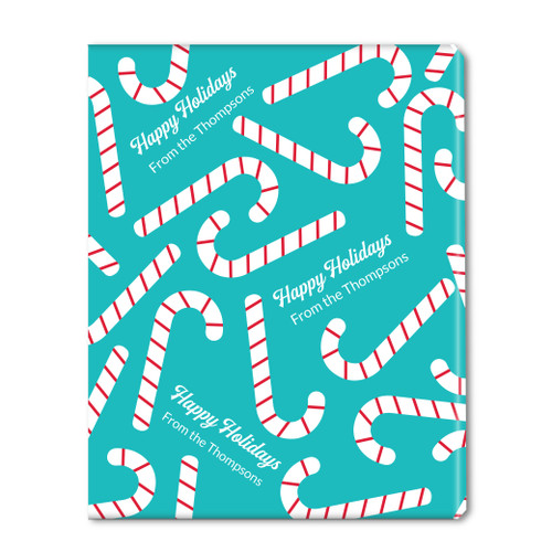 Candy Cane Greetings Personalized Gift Wrap