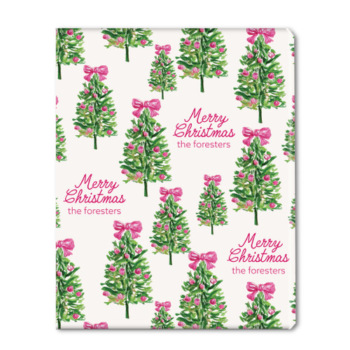 Pink Bow Trees Personalized Gift Wrap