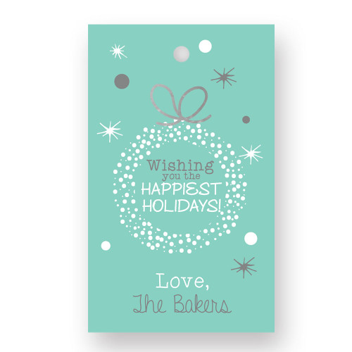 Dotted Ornament Mint Gift Tag Set
