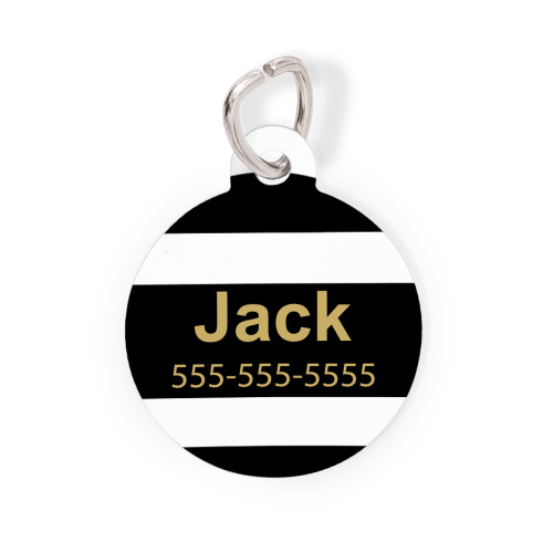 BW Modern Stripes Round Pet Tag