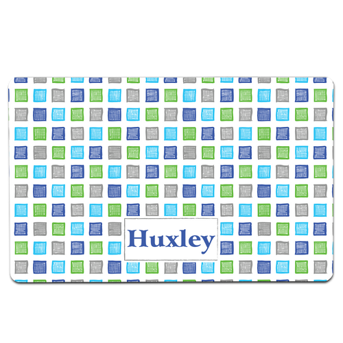 Med Blue Color Cubes Pet Mat