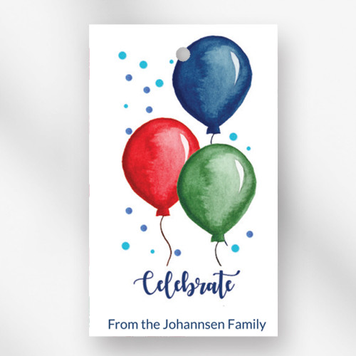 Watercolor Balloons Gift Tag Set