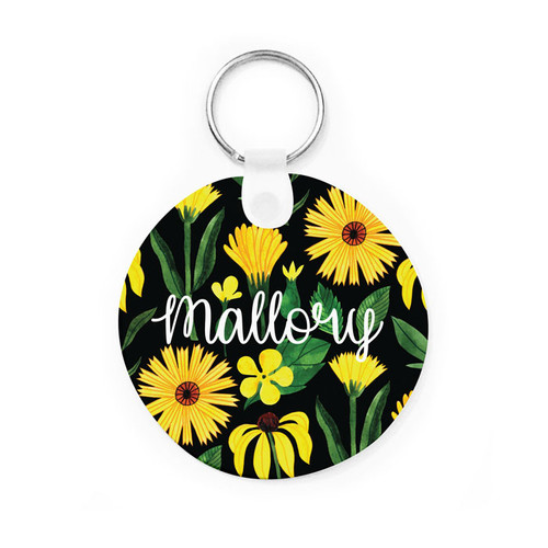 Yellow Botanical Key Chain