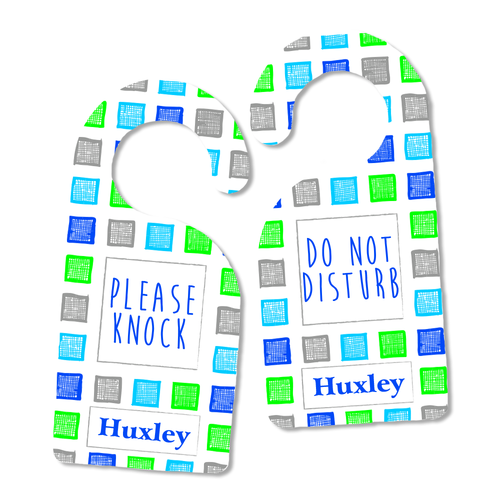 Med Blue Cubes Door Hanger