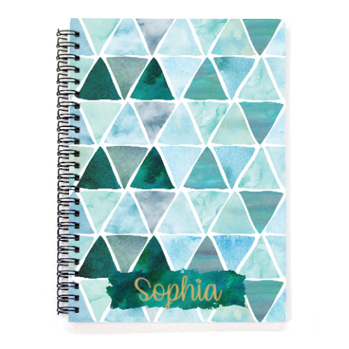 Watercolor Triangles Spiral Notebook
