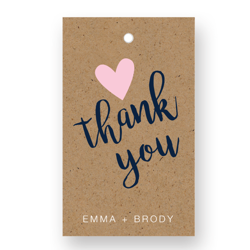 Heart Thank You Personalized Gift Tag Set