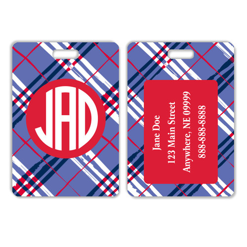 Nantucket Plaid Luggage Tag