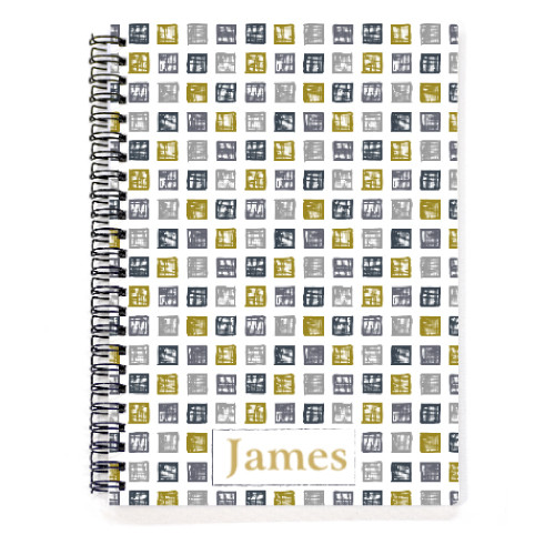 Vegas Gold Color Cubes Spiral Notebook