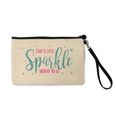Leave A Little Sparkle Natural Zip Pouch