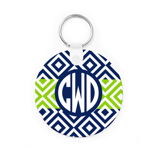 Navy Tiles Key Chain