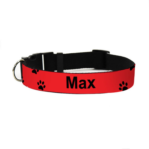 Red/Black Paw Prints Pet Collar