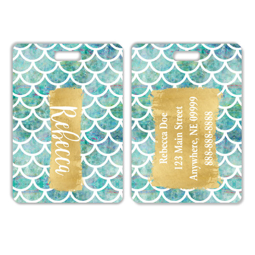 Sea Blue Scales Luggage Tag
