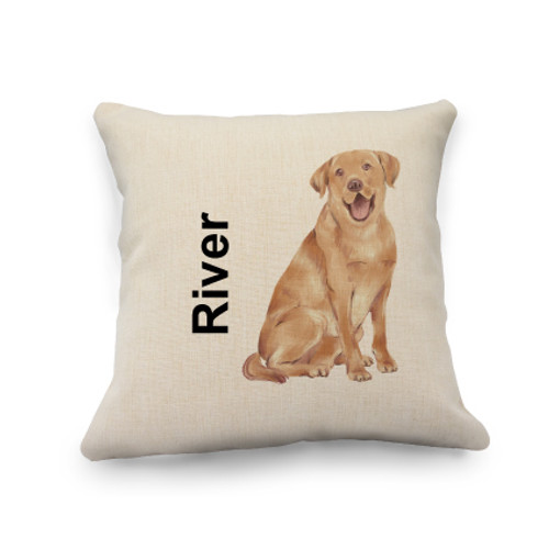 Yellow Lab Natural Pillow Cover