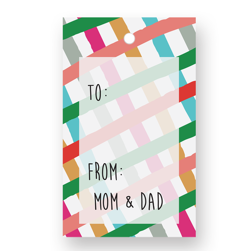 Criss Cross Stripes Gift Tag Set