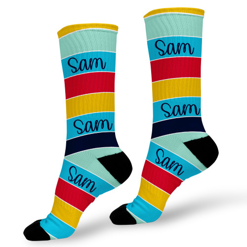 Bold Stripes Personalized Socks