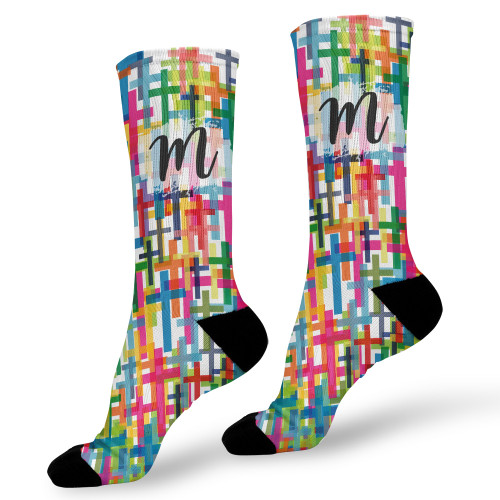 Layered Crosses Personalized Socks