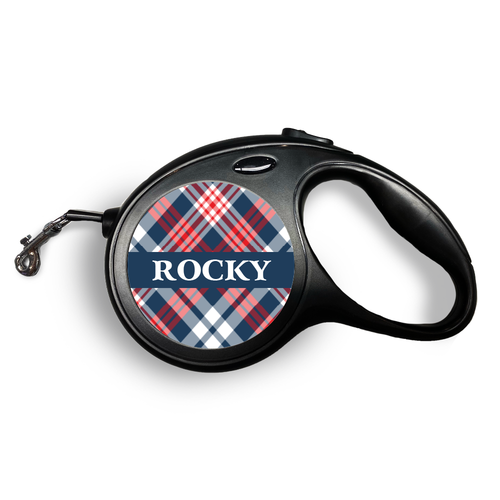 Jarrod Plaid Retractable Pet Leash
