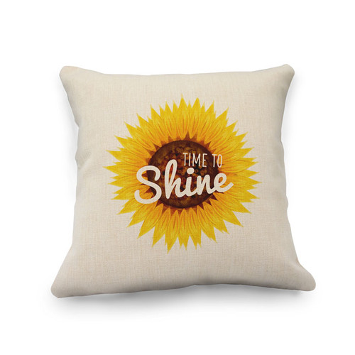 Time to Shine Natural Pillow Cover