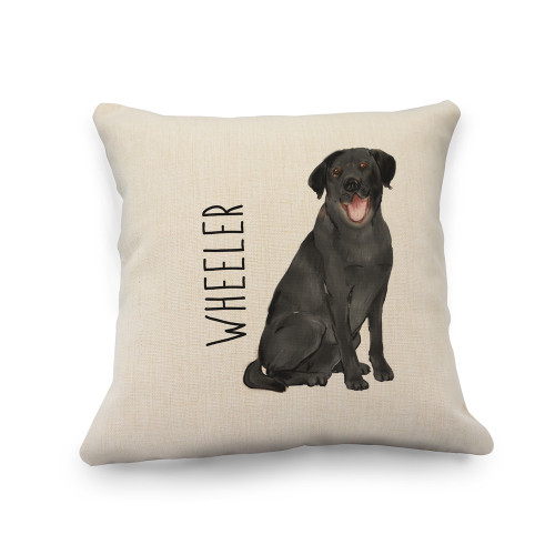 Black Lab Natural Pillow Cover