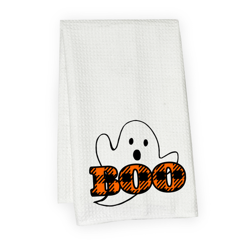 Plaid Boo Microfiber Hand Towel