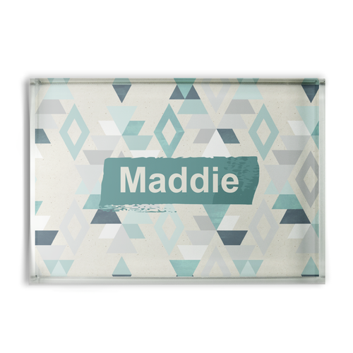 Turquoise Aztec Glass Block