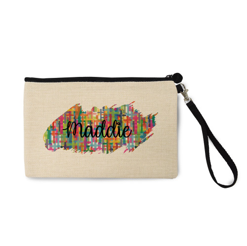 Layered Crosses Natural Zip Pouch