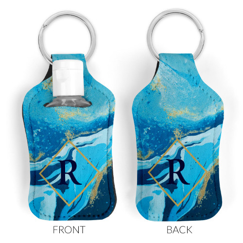 Ocean Marble Neoprene Bottle Sleeve Key Chain - Small