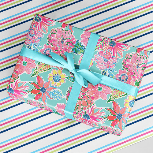 Pink Watercolor Stripes Gift Wrap