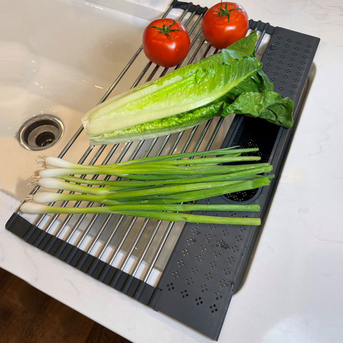 Large Roll Up Dish Drying Rack Silicone Wrapped Over The Sink Dish Drying  Rack..