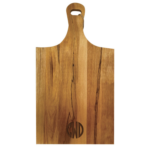 Red Birch Cut/Paddle Board - Engraved Circle Monogram