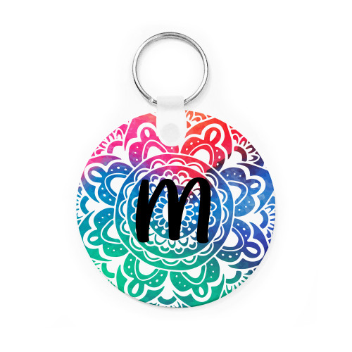 Rainbow Mandala Key Chain