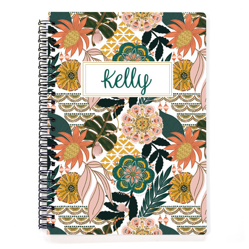 Boho Floral Spiral Notebook