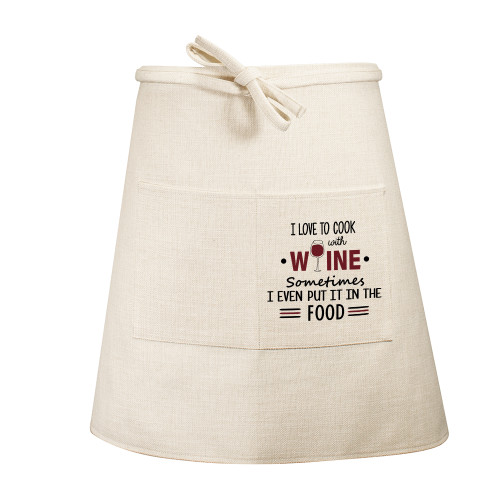 Cooks With Wine Waist Apron