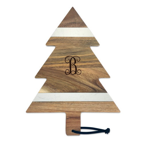 Acacia & Stone Tree Serving Board - Engraved Ltr