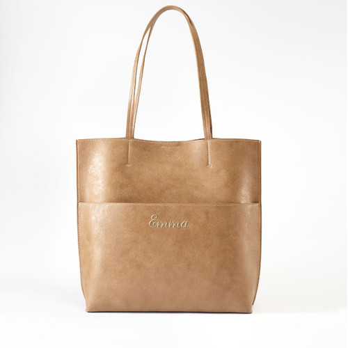 Market Street Tote- Sand - Embroidered