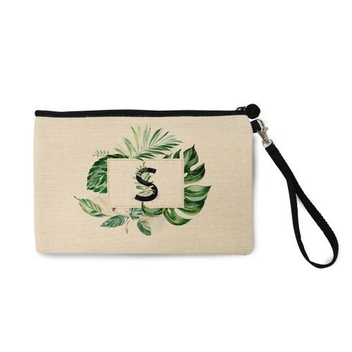 Palm Splendor Natural Zip Pouch