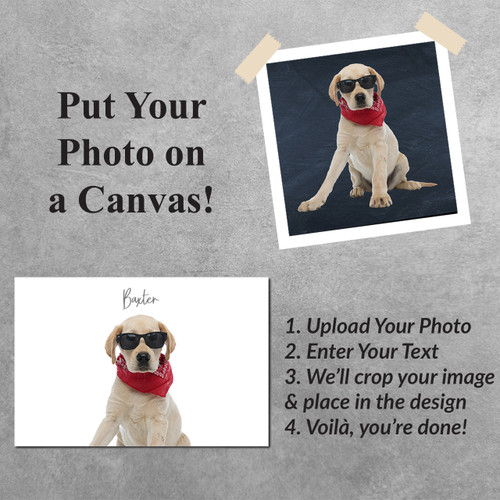 Canvas Wall Print - Pet Cut Out with Text- 24" x 36"