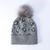 Gray Leopard Pom Beanie