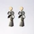 Double Semi-Circle Clay Tassel Earrings- Greys