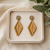 Rattan Rhombus Drop Earrings-Lt. Brown