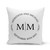 Est. Curved Text White Pillow Cover