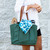 Sea Green Canvas Market Tote - Embroidered