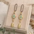 Aztec & Gold Leaves Drop Earrings