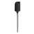 A standalone product image of the spatula, showcasing its sleek stainless steel handle and the flexible, non-stick black silicone head against a white background.
